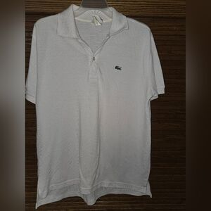Vintage Lacoste Men's Classic White Polo Shirt-size 5(L)